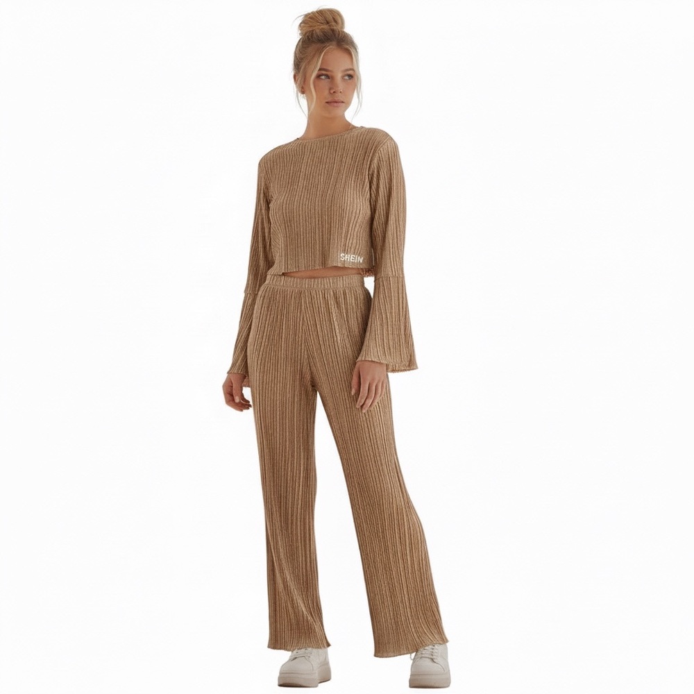 SHEIN Tan Ribbed Jumpsuit